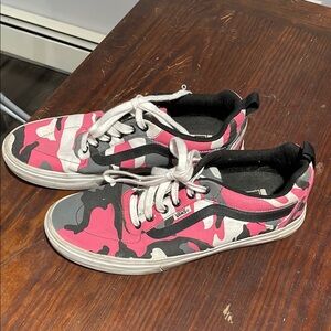 Vans Pink and Black Camouflage Sneakers